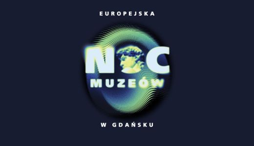 ciemna grafika, odcisk palca, napis "noc muzeów w Gdańsku"