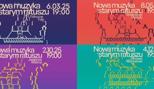 nowa muzyka w starym ratuszu grafika z czterema grafikami do każdego koncertu