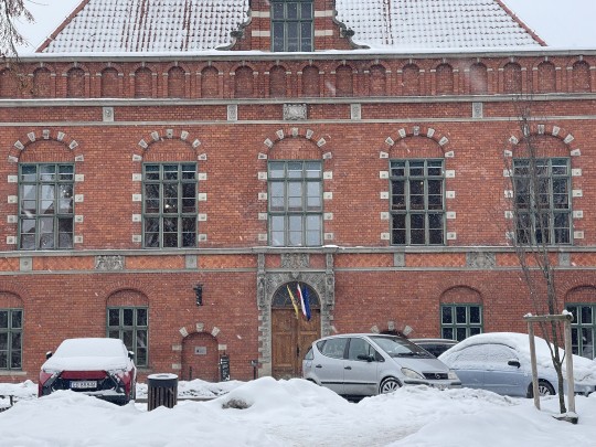 zimowy krajobraz okolice starego miasta w Gdańsku 