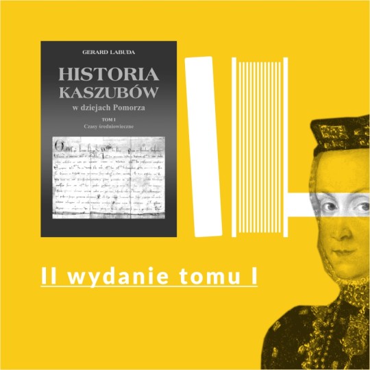 żółte tło, okładka książki "historia kaszubów tom I"