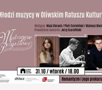 portrety młodych muzyków  "młodzi muzycy w Oliwskim Ratuszu Kultury"