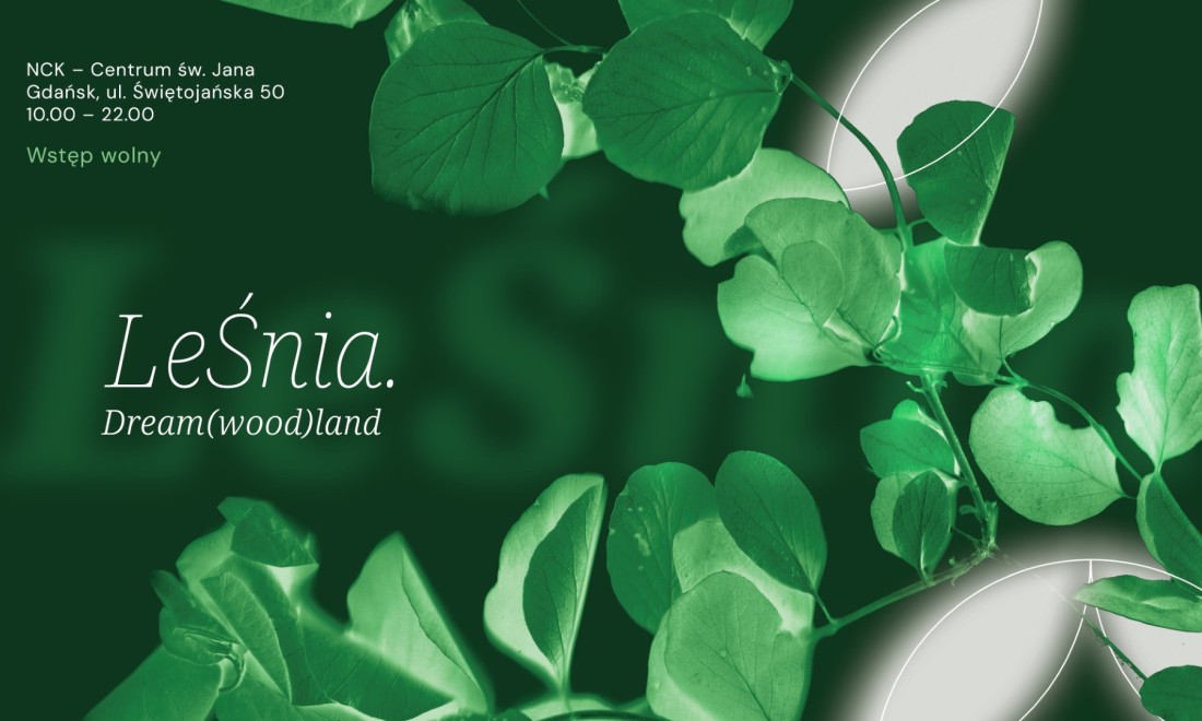 ciemnozielona grafika, zdjęcie lości, w tle blask księżyca